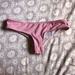 Pink and white bikini bottoms